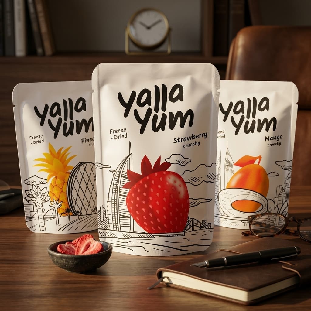 YallaYum freeze-dried product pouches